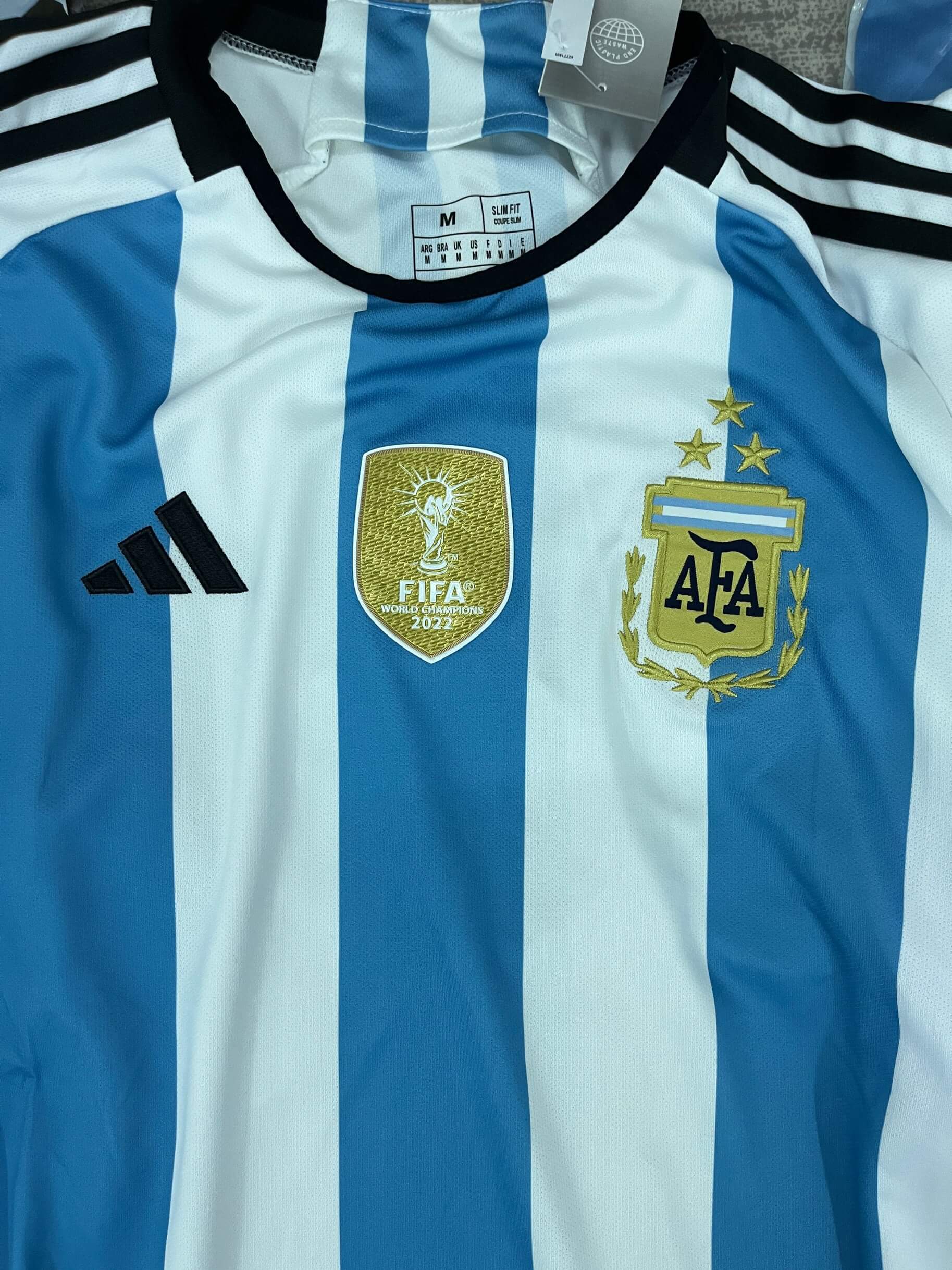 Argentina Champions Three Stars Lionel Messi 10 Youth Away Jersey - Praise  To Heaven