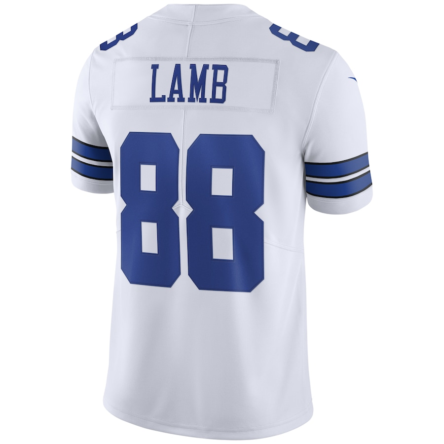 New CeeDee Lamb Small Adult Dallas Cowboys Game Jersey White/ Blue