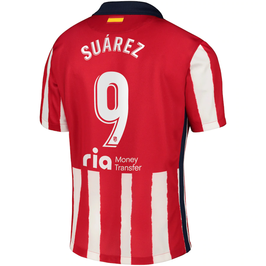 Uni Sport Atletico Madrid 2020/21 Home Suarez #9 Jersey Name Set