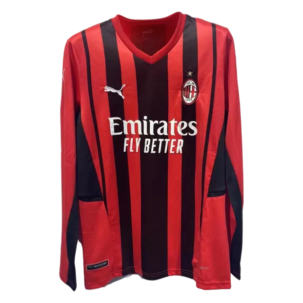 AC Milan No7 Menez Home Long Sleeves Soccer Club Jersey