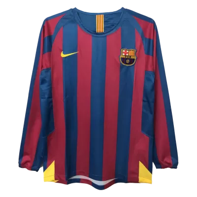 Vintage Soccer Jersey Barcelona Home Long Sleeve 2005/06 - gogoalshop