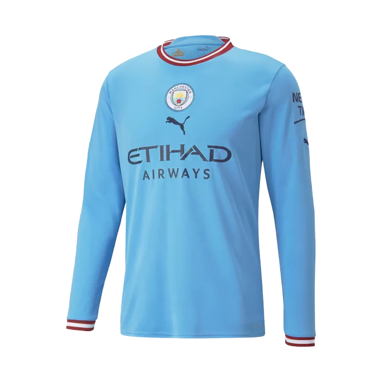 : Haaland 9# Man City Home Soccer Jersey 2022/23 (Large) Blue :  Clothing, Shoes & Jewelry