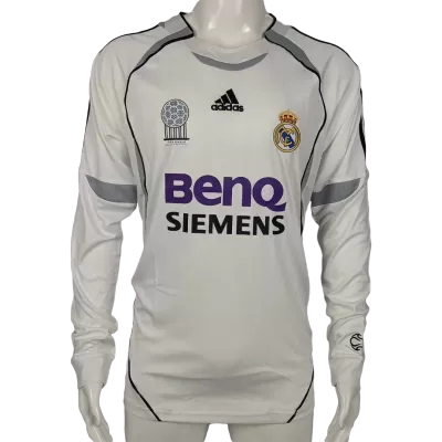 Vintage Soccer Jersey Real Madrid Home Long Sleeve 2006/07 - gogoalshop