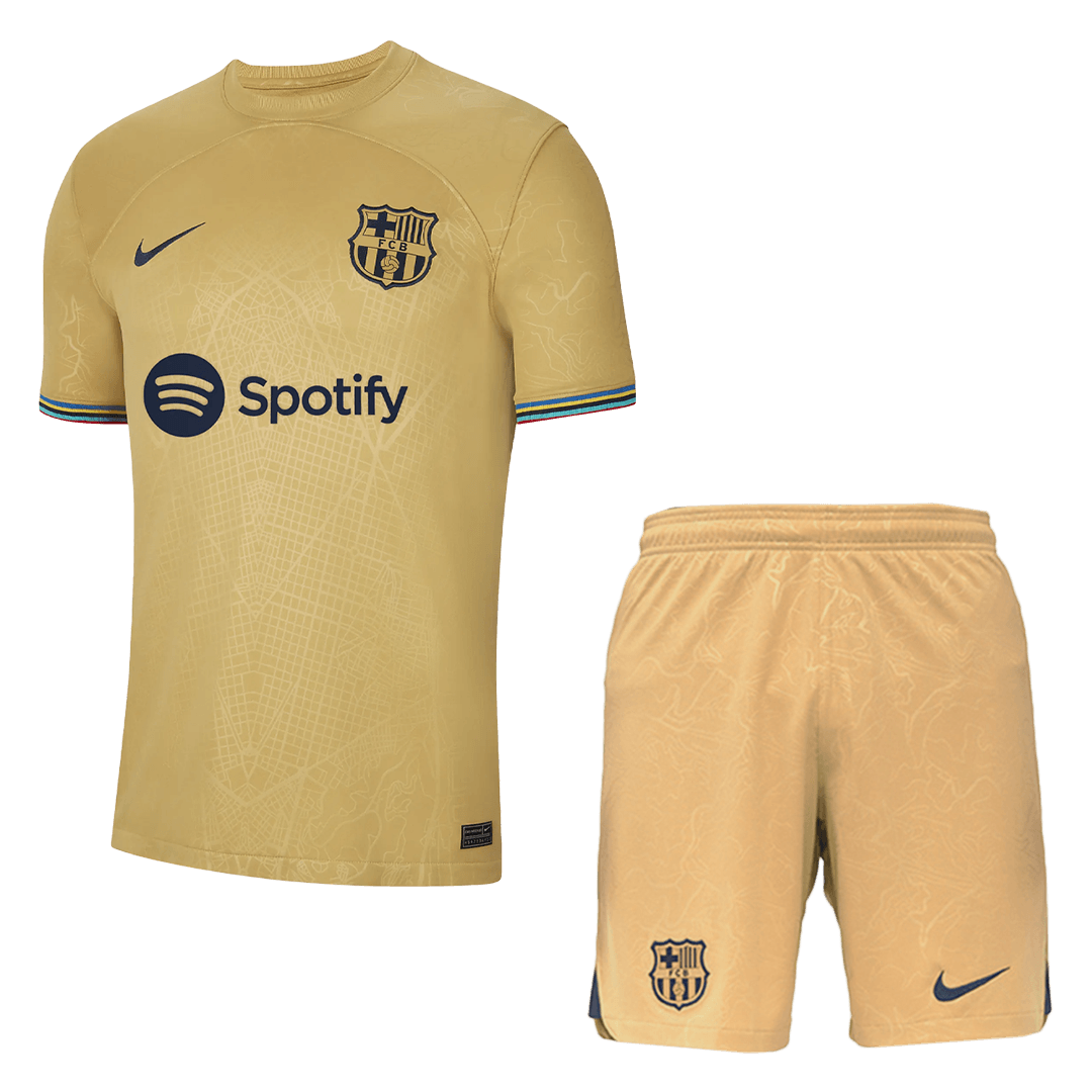 Nike Barcelona Pedri Away Jersey w/ La Liga Patch 22/23 (Club Gold) Size M