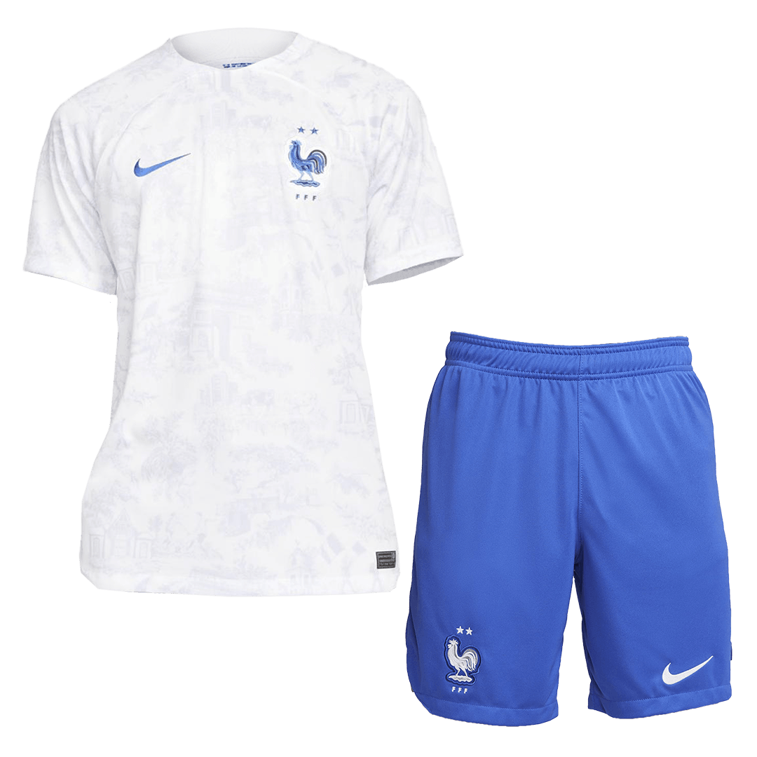 Nike France Greizmann Away Jersey w/ World Cup Champion & World Cup 2022 Patches 22/23 (White) Size M