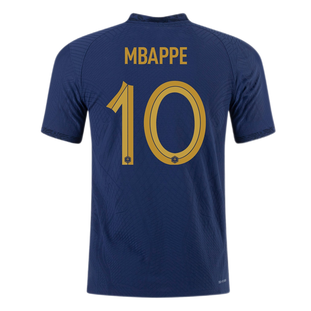 New France Away Soccer Jersey Mbappe #10 World authentic Cup 2022 edition.