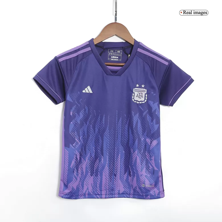 Adidas Youth Argentina Away Jersey 2022 World Cup Champions Kids Kit, 10-11 Y/O / Yes / Without Socks