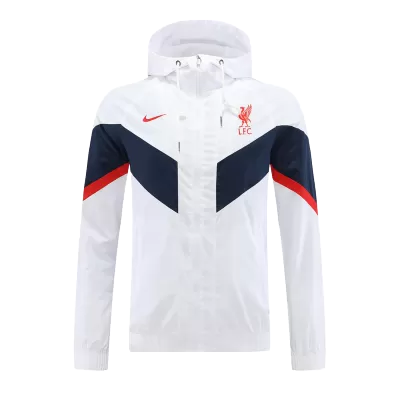 Liverpool Hoodie Windbreaker Jacket 2022/23 - White - gogoalshop