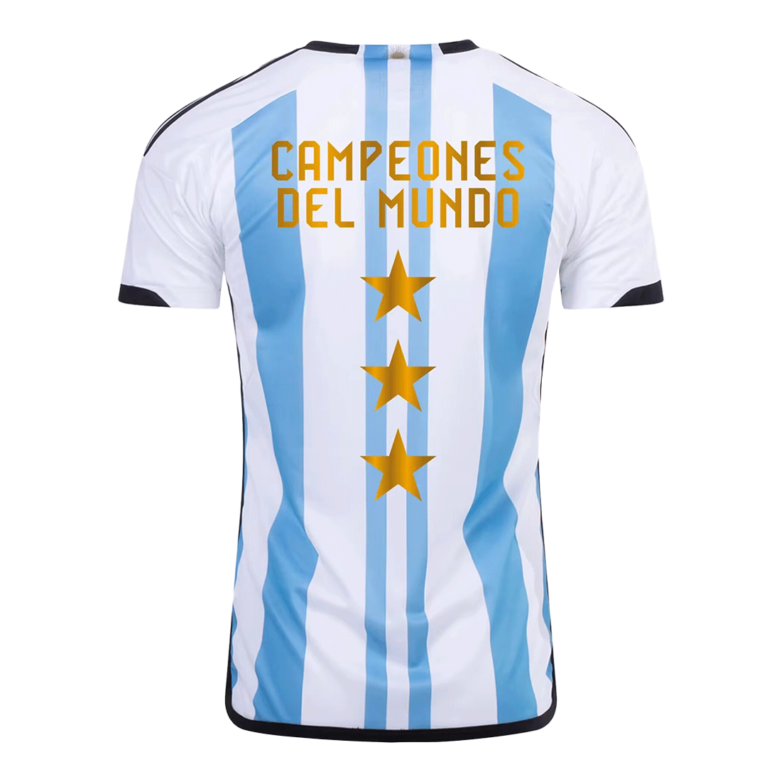 Argentina Champions Three Stars Julián Álvarez 9 Youth Home Jersey - Praise  To Heaven