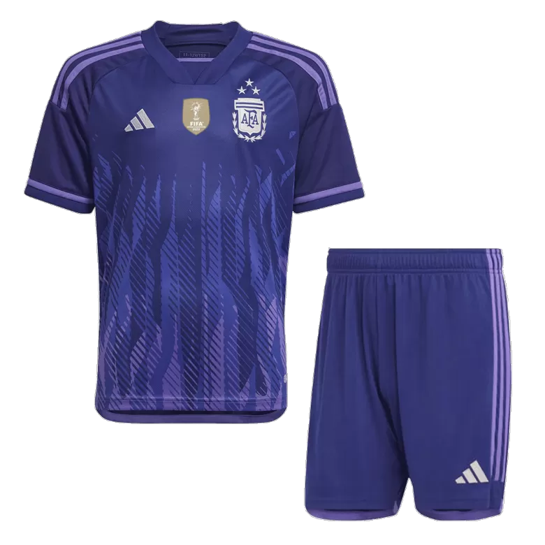 Messi #10 Argentina Away 22/23 Youth Soccer Jersey Set –