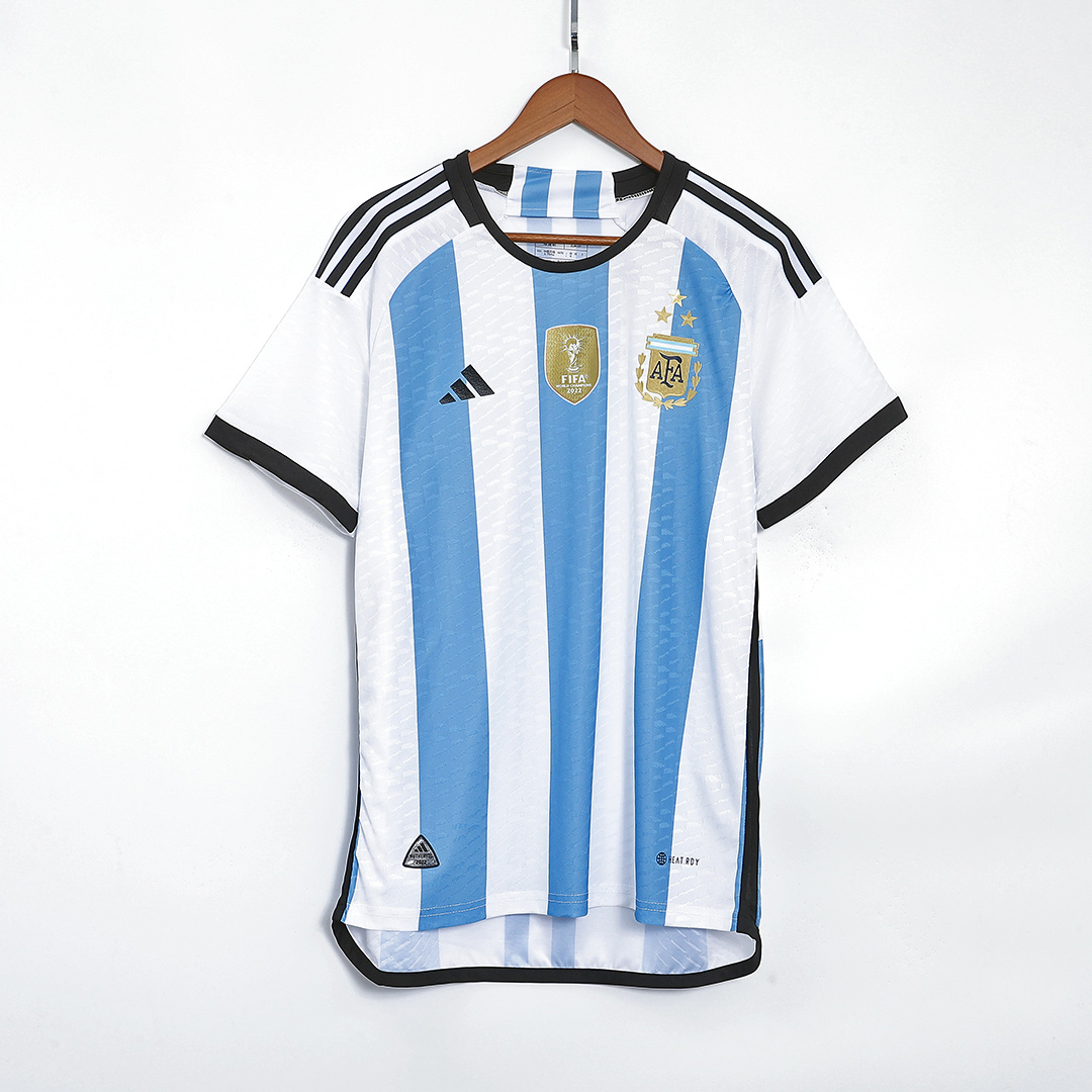 Player Version 3 Stars 2022 Argentina Home Jersey With World Cup