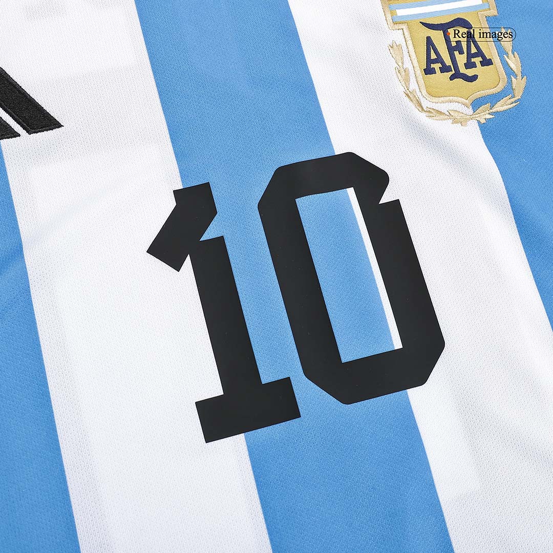 Top-selling Item] Argentina Champions Three Stars Lionel Messi 10 Youth  Home 3D Unisex Jersey