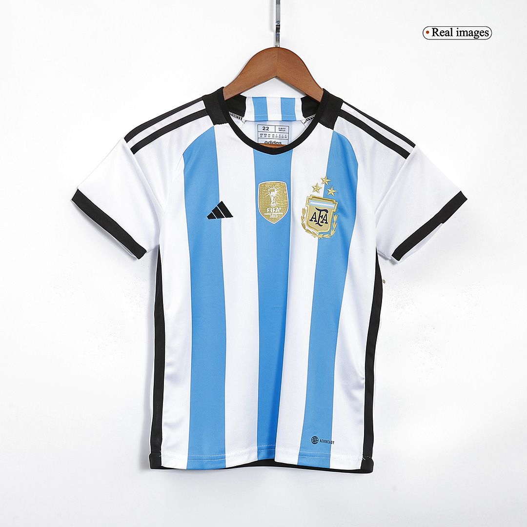 Kid's Replica adidas Argentina Home Jersey 2022 - 3 Stars