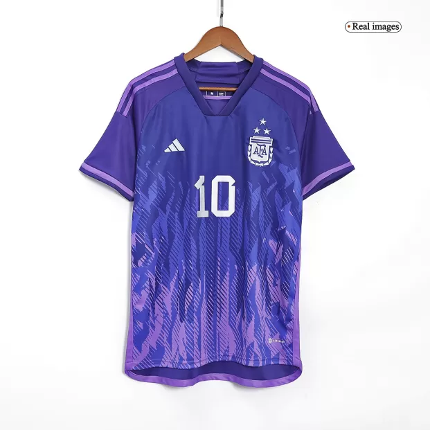 Adidas Argentina Messi Away Jersey 2022 World Cup Kit, S / Yes / 3 Stars Champions