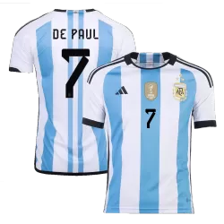 Adidas Argentina Messi Away Jersey 2022 World Cup Kit, S / Yes / 3 Stars Champions