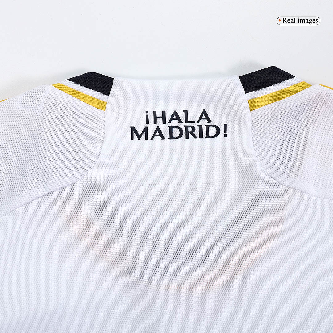 Adidas Real Madrid Long Sleeve Tchouameni Home Jersey w/ Champions League + Club World Cup Patches 23/24 (White) Size M