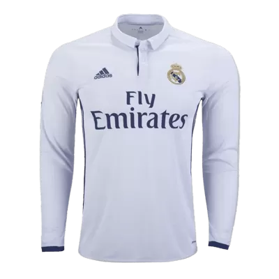 Vintage Soccer Jersey Real Madrid Home Long Sleeve 2016/17 - gogoalshop