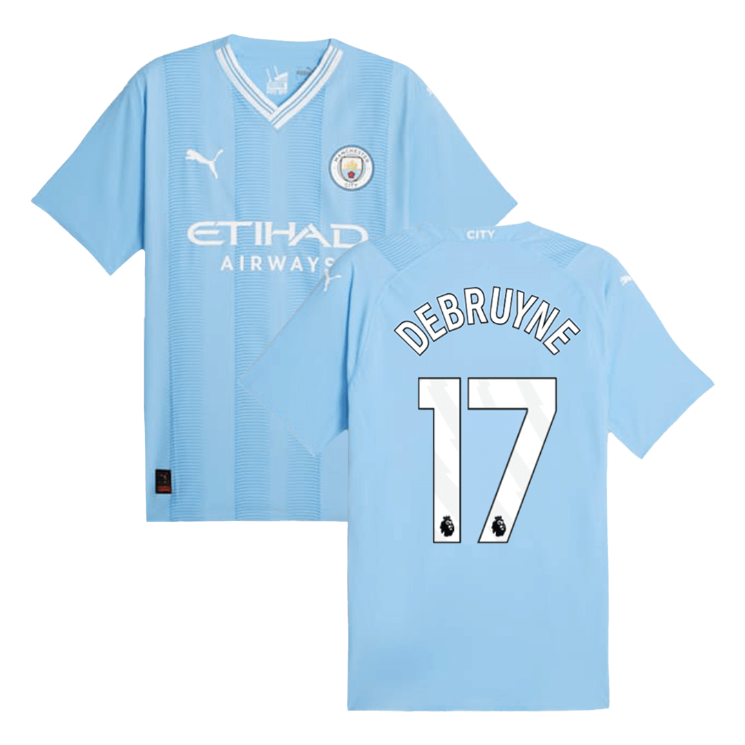 DE BRUYNE #17 Manchester City Home Authentic Soccer Jersey 2023/24 ...