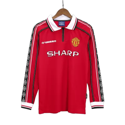 Vintage Soccer Jersey Manchester United Home Long Sleeve 1998/99 - gogoalshop