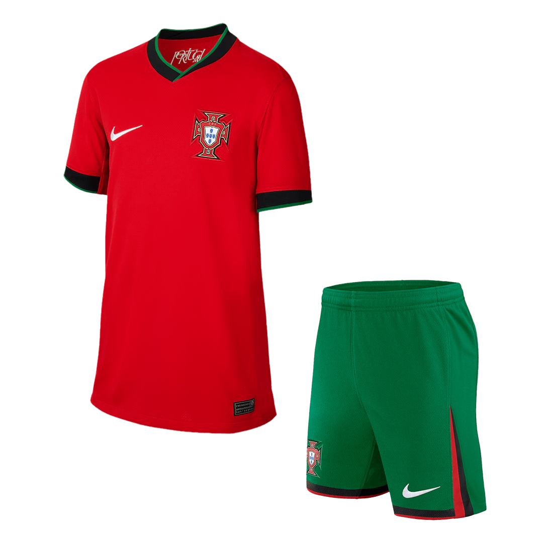 Portugal Home Kids Soccer Jerseys Kit EURO 2024 | Gogoalshop