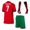 RONALDO #7 Portugal Home Kids Soccer Jerseys Full Kit EURO 2024 - gogoalshop