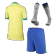Brazil Home Kids Soccer Jerseys Full Kit Copa America 2024 - gogoalshop