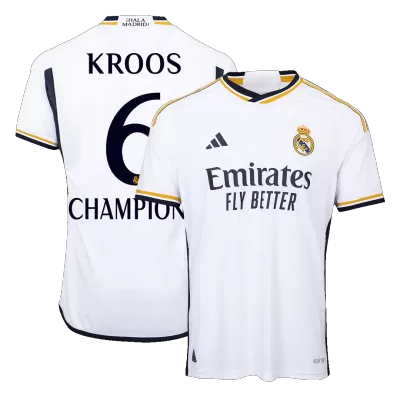 KROOS #6 CHAMPIONS Real Madrid Home Authentic Soccer Jersey 2023/24 - gogoalshop