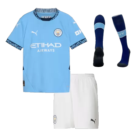 Manchester City Home Kids Soccer Jerseys Full Kit 2024/25 - gogoalshop