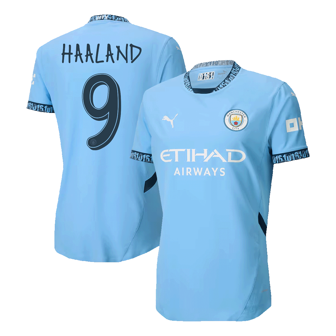 HAALAND #9 Manchester City Home Authentic Soccer Jersey 2024/25 ...