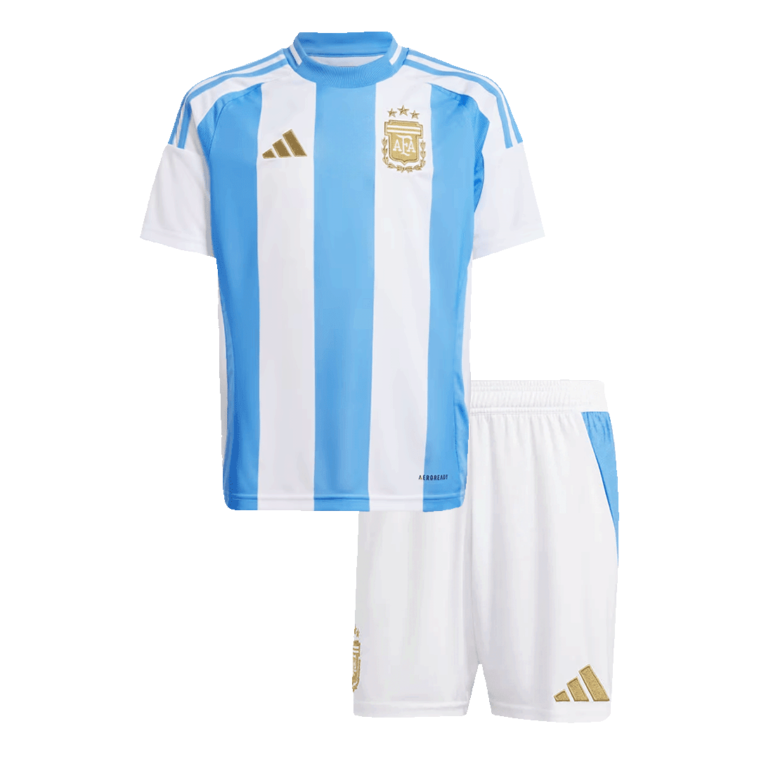 Argentina Home Kids Soccer Jerseys Kit Copa America 2024 | Gogoalshop