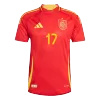 WILLIAMS JR. #17 Spain Home Authentic Soccer Jersey EURO 2024 - gogoalshop