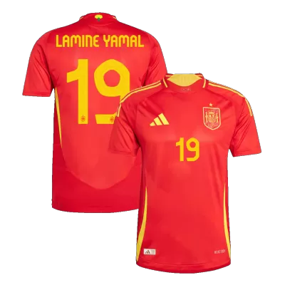 LAMINE YAMAL #19 Spain Home Authentic Soccer Jersey EURO 2024 - gogoalshop