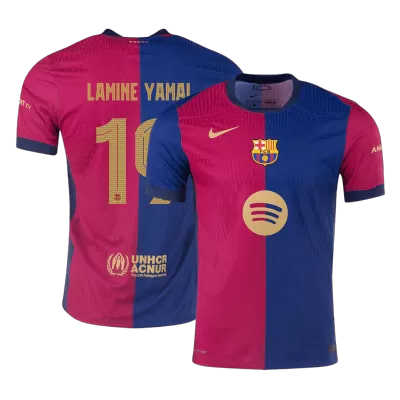LAMINE YAMAL #19 Barcelona Home Authentic Soccer Jersey 2024/25 -UCL Spotify Logo Without Text - gogoalshop