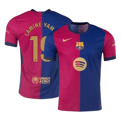 LAMINE YAMAL #19 Barcelona Home Authentic Soccer Jersey 2024/25 Spotify Logo Without Text - gogoalshop