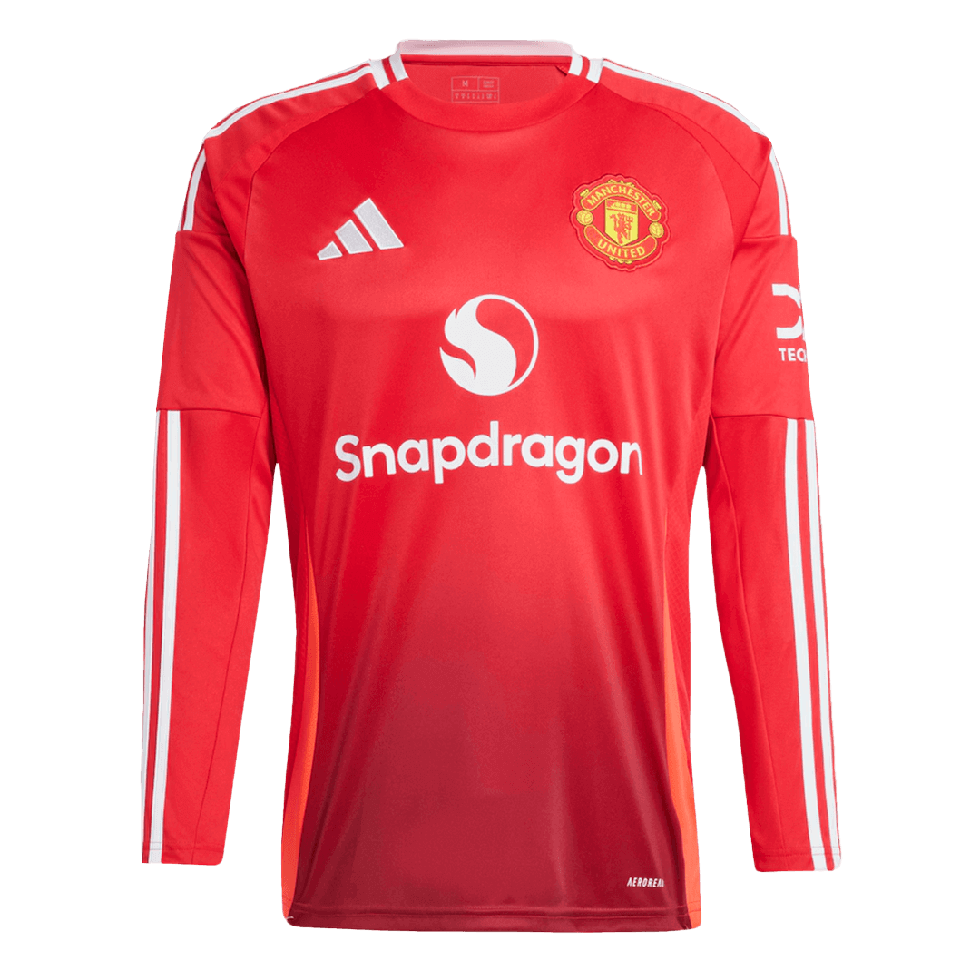 Manchester United Home Long Sleeve Soccer Jersey 2024/25 | Gogoalshop