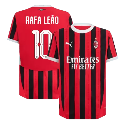 RAFA LEÃO #10 AC Milan Home Authentic Soccer Jersey 2024/25 - UCL - gogoalshop