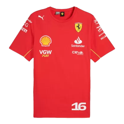 Charles Leclerc #16 Ferrari F1 Racing Team Shirt 2024 - gogoalshop