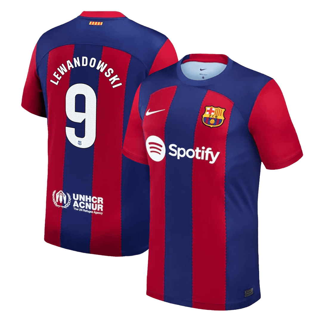 Lewandowski #9 Barcelona home outlets soccer jersey