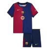 Barcelona Home Kids Soccer Jerseys Kit 2024/25 Spotify Logo Without Text - gogoalshop