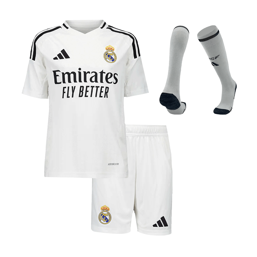 Real Madrid Home Kids Soccer Jerseys Full Kit 2024/25 | Gogoalshop