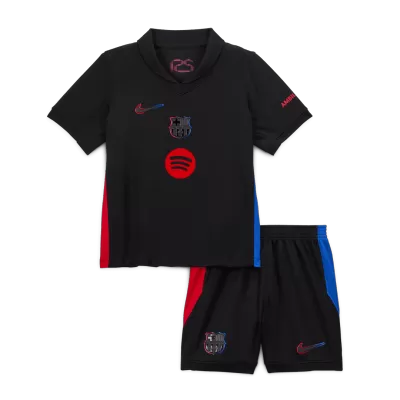 Barcelona Away Kids Soccer Jerseys Kit 2024/25 - Spotify Logo Without Text - gogoalshop