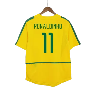 Vintage Soccer Jersey RONALDINHO #11 Brazil Home 2002/03 - gogoalshop