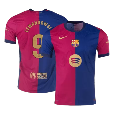 LEWANDOWSKI #9 Barcelona Home Authentic Soccer Jersey 2024/25 - Spotify Logo Without Text - gogoalshop