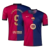 LEWANDOWSKI #9 Barcelona Home Soccer Jersey 2024/25 - Spotify Logo Without Text - gogoalshop