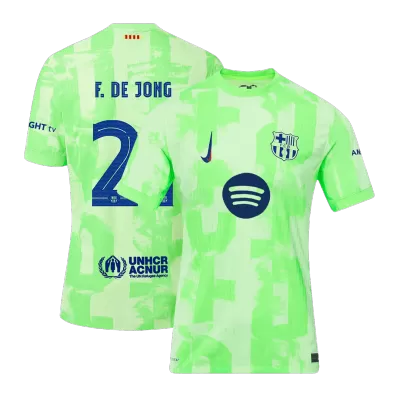 F.DE JONG #21 Barcelona Third Away  Authentic Soccer Jersey 2024/25- UCL（Spotify Logo Without Text） - gogoalshop