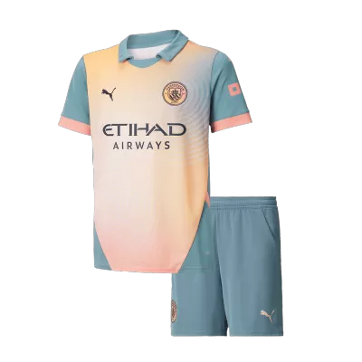 Manchester City Fourth Away Kids Soccer Jerseys Kit 2024/25- UCL - gogoalshop