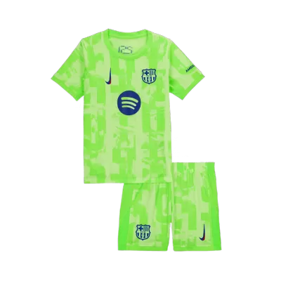 Barcelona Third Away Kids Soccer Jerseys Kit 2024/25 - UCL (Spotify Logo Without Text) - gogoalshop