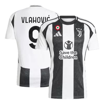 VLAHOVIĆ #9 Juventus Home Soccer Jersey 2024/25 - Save The Children Sponsor  - gogoalshop