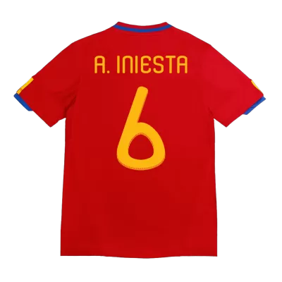 Vintage Soccer Jersey A. INIESTA #6 Spain Home 2010 - gogoalshop