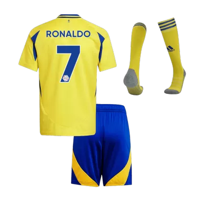 RONALDO #7 Al Nassr Home Kids Soccer Jerseys Full Kit 2024/25 - gogoalshop